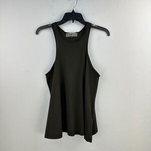 Groceries Tank Top Womens S Green‎ Cotton Knit Lagenlook Oversized Non Toxic